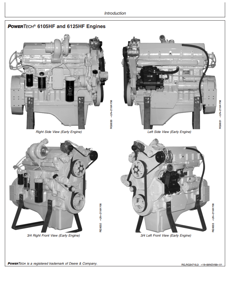 JOHN DEERE POWERTECH 10.5L 12.5L DIESEL ENGINE