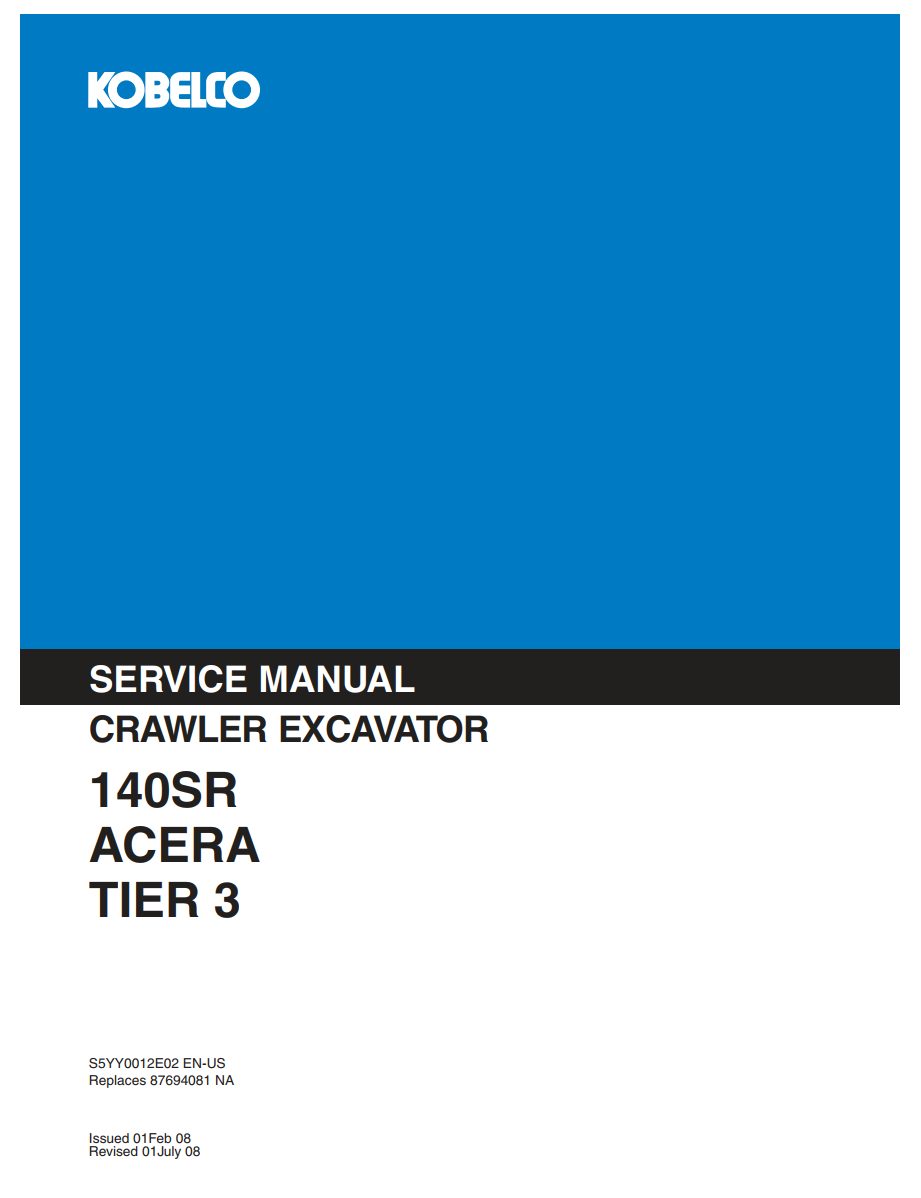 KOBELCO 140SR ACERA TIER 3 HYDRAULIC EXCAVATOR