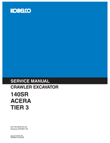 KOBELCO 140SR ACERA TIER 3 HYDRAULIC EXCAVATOR