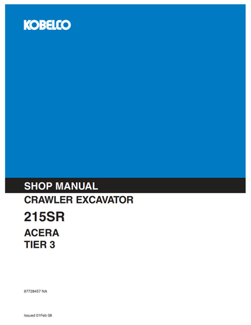KOBELCO 215SR ACERA TIER 3 HYDRAULIC EXCAVATOR