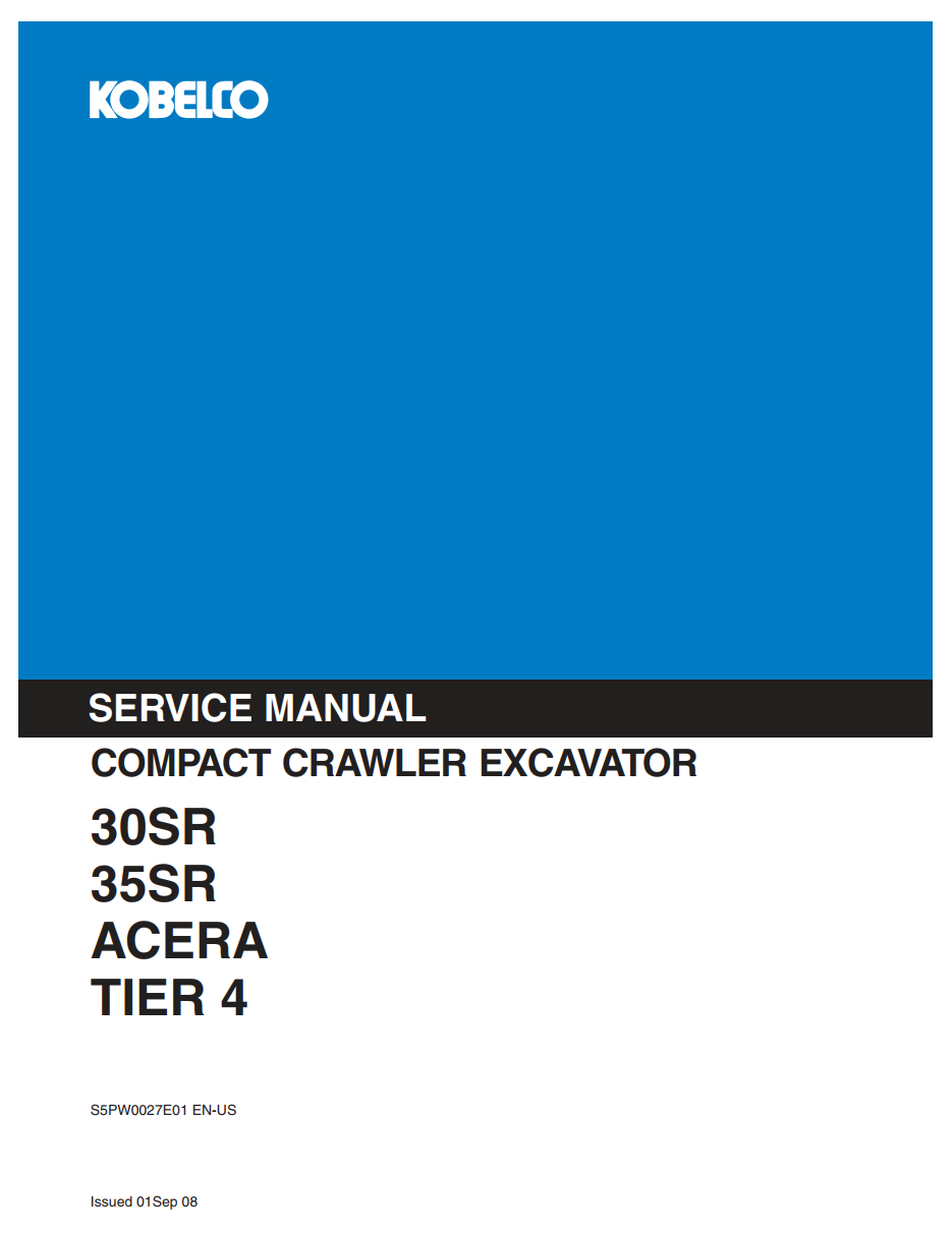 KOBELCO 30SR, 35SR ACERA TIER 4 COMPACT CRAWLER EXCAVATOR