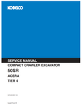 KOBELCO 50SR ACERA TIER 4 COMPACT CRAWLER EXCAVATOR