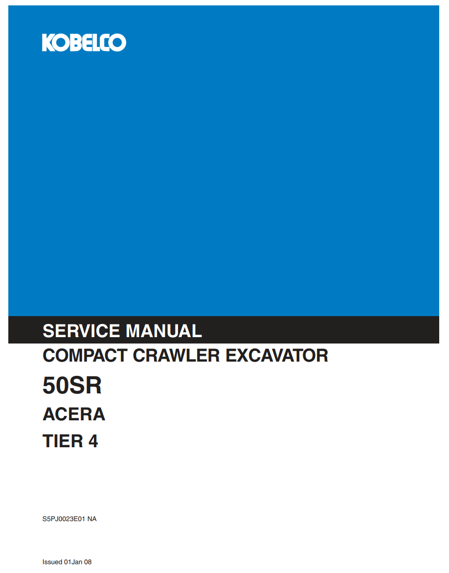KOBELCO 50SR ACERA TIER 4 COMPACT CRAWLER EXCAVATOR