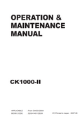 KOBELCO CK1000-II CRAWLER CRANE MAINTENANCE