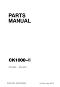 KOBELCO CK1000-II CRAWLER CRANE PARTS CATALOG