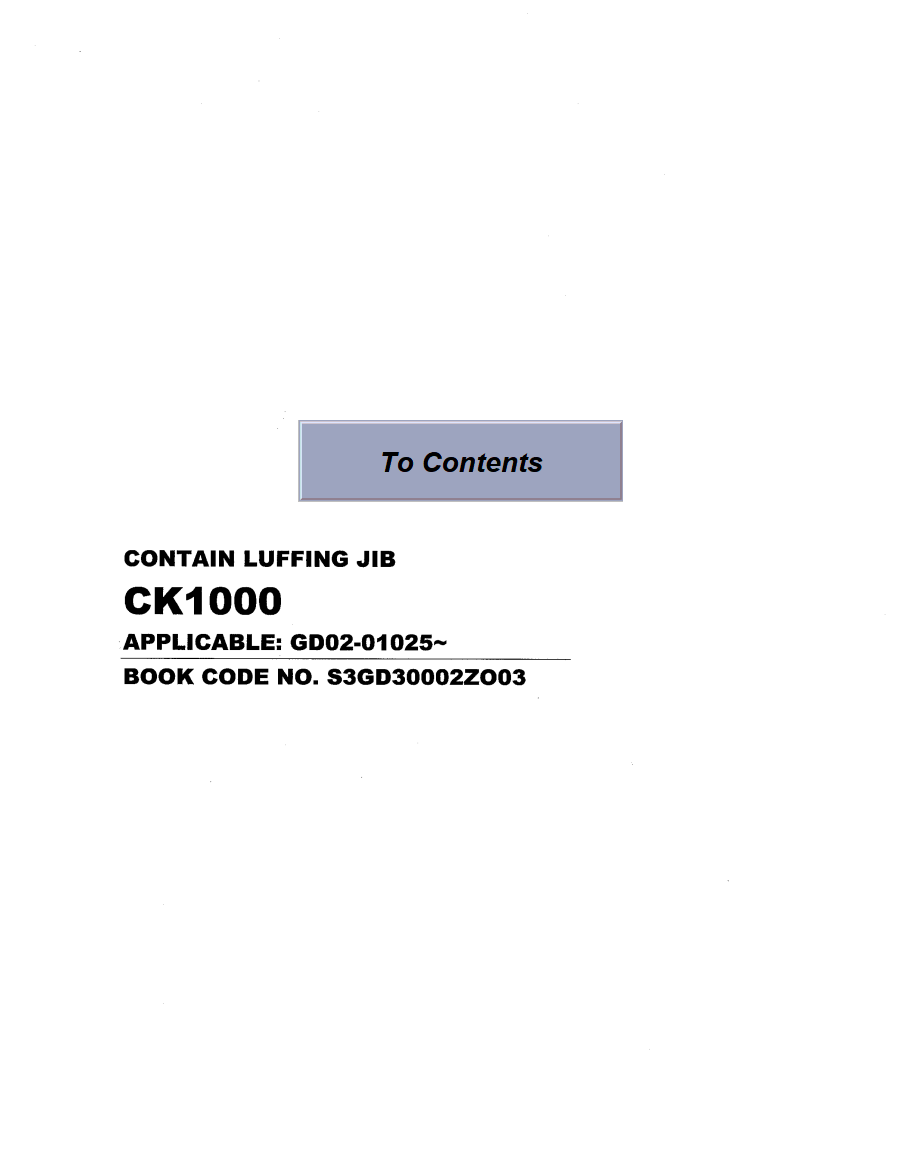 KOBELCO CK1000 CRAWLER CRANE PARTS CATALOG