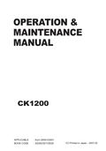 KOBELCO CK1200 CRAWLER CRANE MAINTENANCE MANUAL
