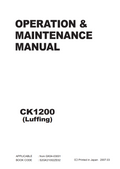 KOBELCO CK1200 LUFFING CRAWLER CRANE MAINTENANCE MANUAL