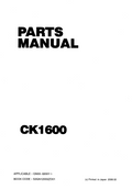 KOBELCO CK1600 CRAWLER CRANE PARTS CATALOG