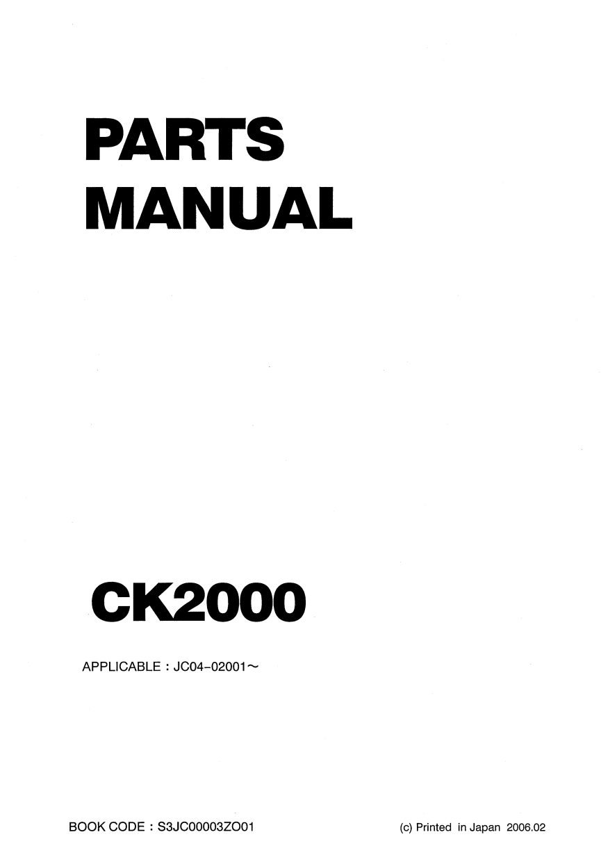 KOBELCO CK2000 CRAWLER CRANE MAINTENANCE MANUAL
