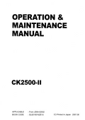 KOBELCO CK2500-II CRAWLER CRANE MAINTENANCE MANUAL