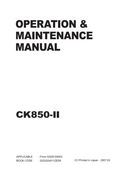 KOBELCO CK850-II CRAWLER CRANE MAINTENANCE