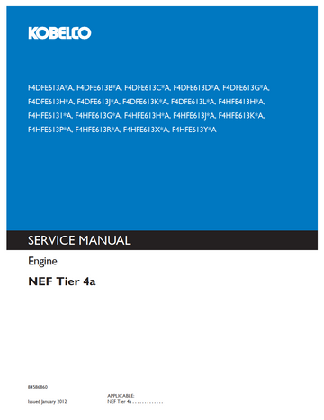 KOBELCO F4D F4H NEF TIER 4A DIESEL ENGINE