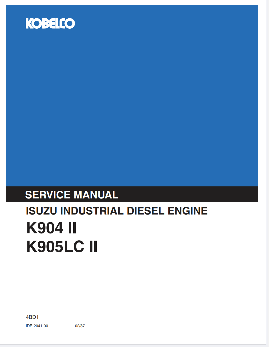 KOBELCO ISUZU K904 II, K905LC II 4BD1 1987 DIESEL ENGINE