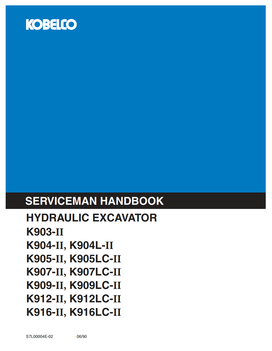 KOBELCO K903 K904 K905 K908 K907 K909 K912 K916 II LC-II HYDRAULIC EXCAVATOR