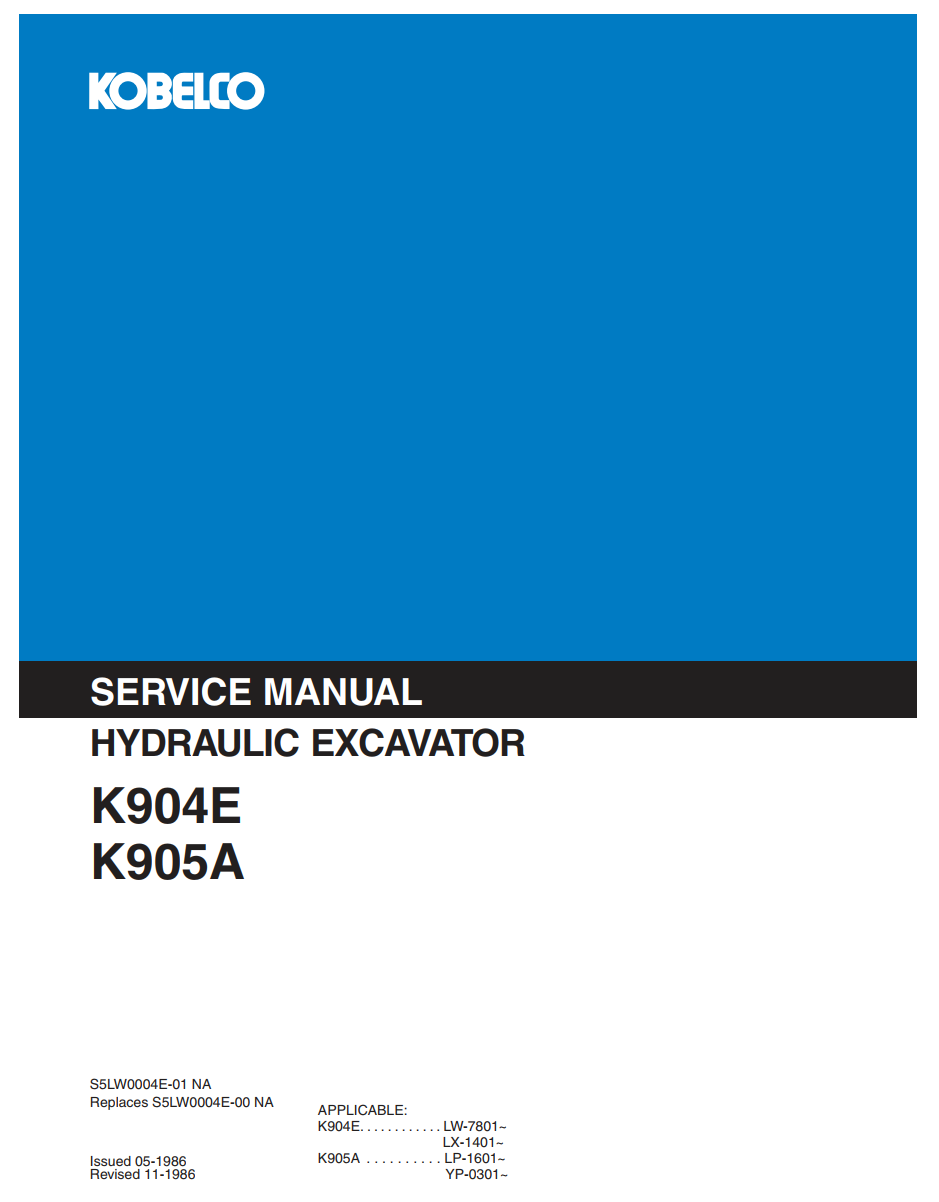 KOBELCO K904E K905A CRAWLER EXCAVATOR
