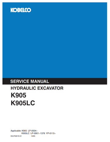 KOBELCO K905 K905LC CRAWLER EXCAVATOR