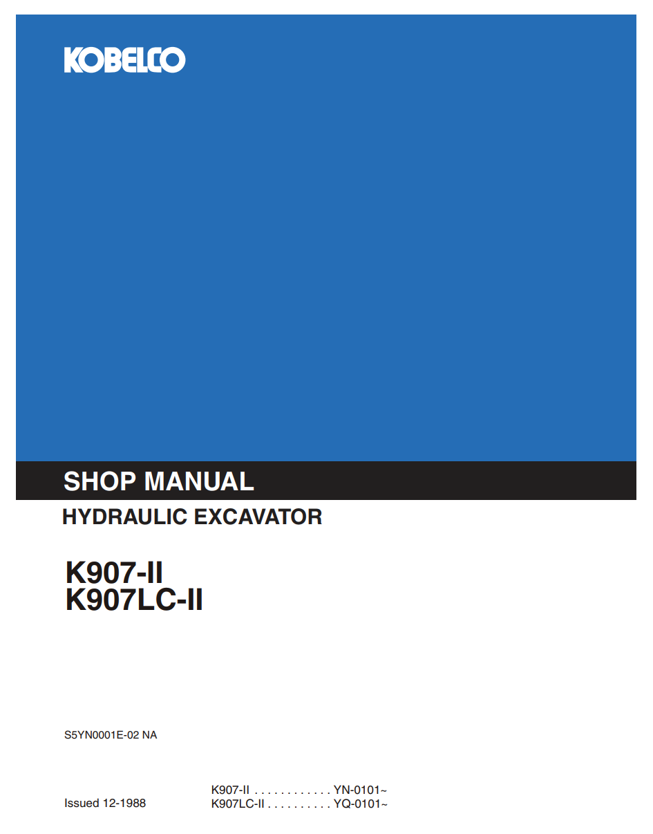 KOBELCO K907-II K907LC-II CRAWLER EXCAVATOR