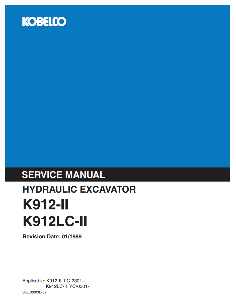 KOBELCO K912-II K912LC-II TRACKED EXCAVATOR