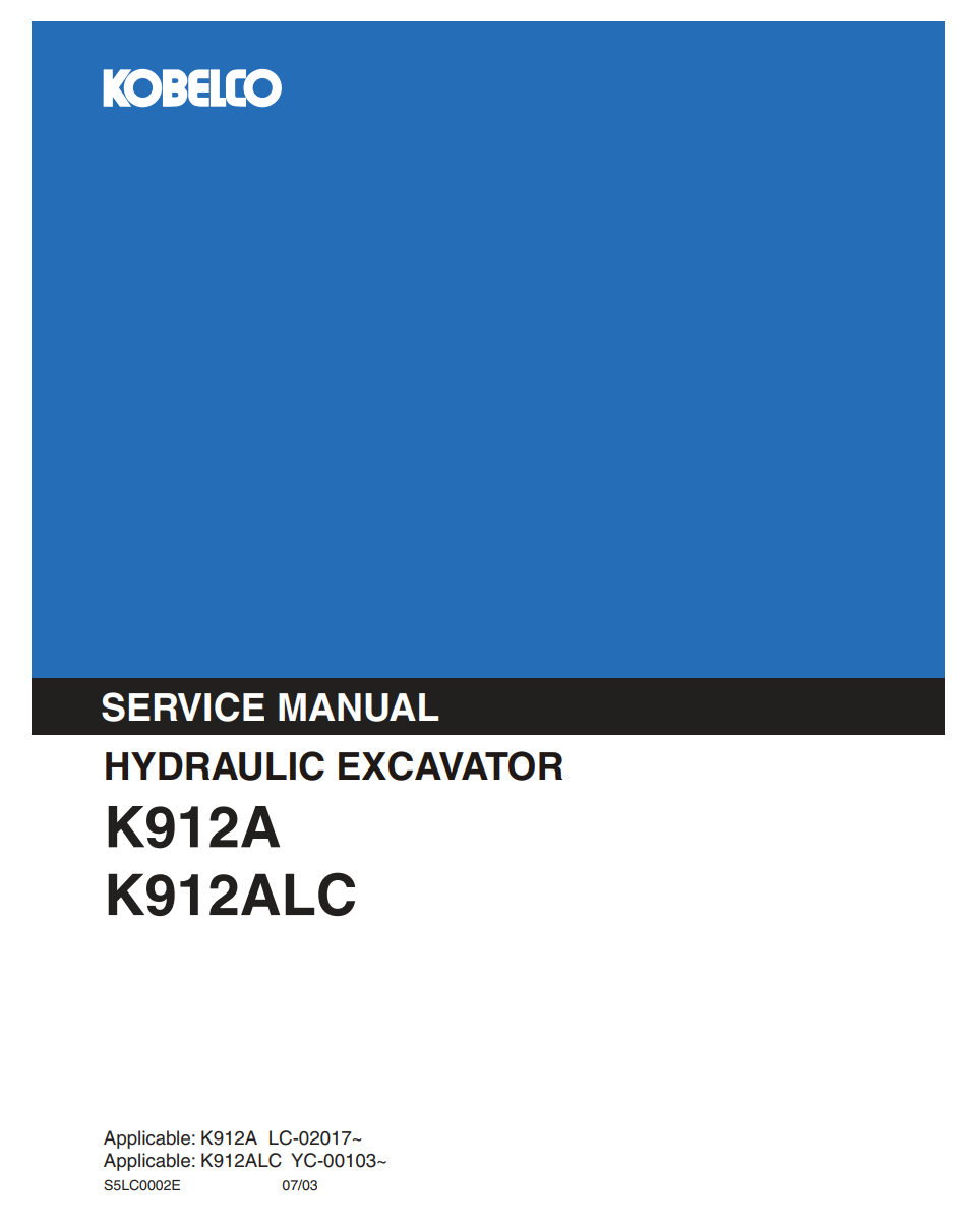 KOBELCO K912A K912ALC CRAWLER EXCAVATOR