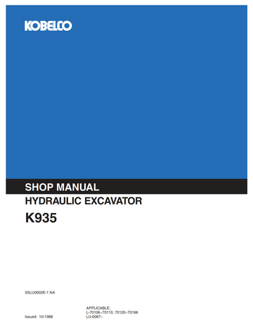 KOBELCO K935 CRAWLER EXCAVATOR