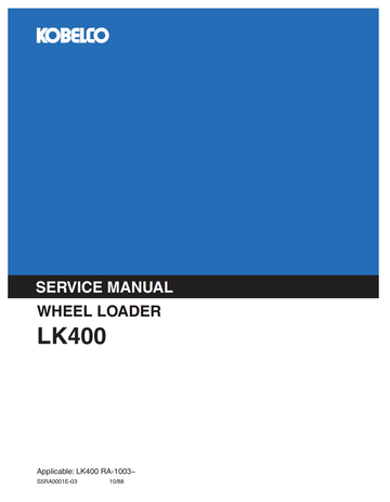 KOBELCO LK400 WHEEL LOADER DOZER EXCAVATOR