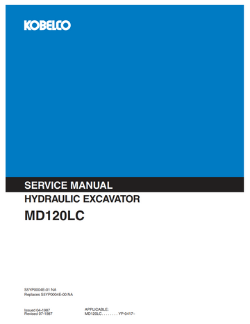 KOBELCO MD120LC CRAWLER  EXCAVATOR