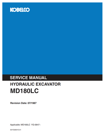 KOBELCO MD180LC CRAWLER EXCAVATOR