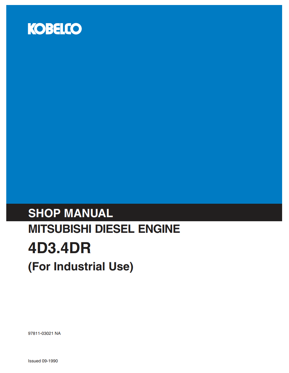 KOBELCO MITSUBISHI 4D3 4DR INDUSTRIAL DIESEL ENGINE