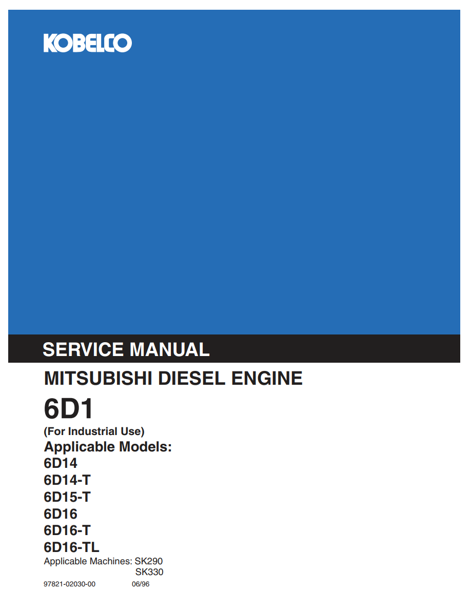 KOBELCO MITSUBISHI 6D1 SERIES 6D14 6D15 6D16 INDUSTRIAL DIESEL ENGINE