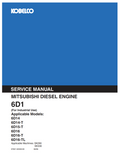 KOBELCO MITSUBISHI 6D1 SERIES 6D14 6D15 6D16 INDUSTRIAL DIESEL ENGINE