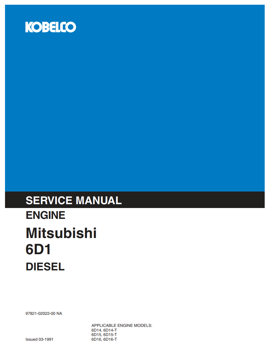 KOBELCO MITSUBISHI 6D1 SERIES INDUSTRIAL DIESEL ENGINE