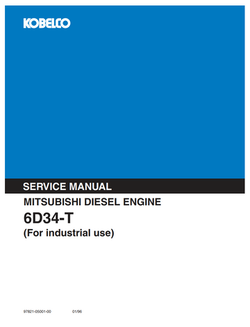 KOBELCO MITSUBISHI 6D34-T INDUSTRIAL DIESEL ENGINE