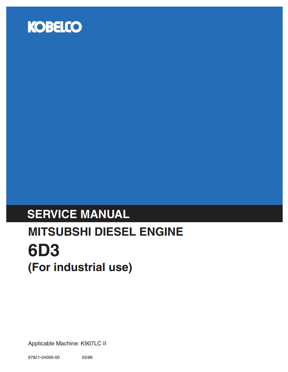 KOBELCO MITSUBISHI 6D3 INDUSTRIAL DIESEL ENGINE