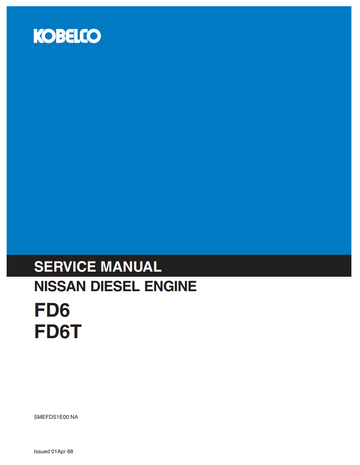 KOBELCO NISSAN FD6 FD6T DIESEL ENGINE