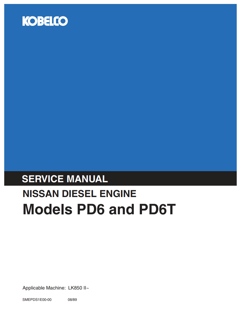 KOBELCO NISSAN PD6 AND PD6T DIESEL ENGINE 