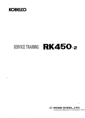 KOBELCO RK450-2 ROUGH TERRAIN CRANE SERVICE MANUAL