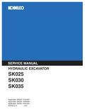 KOBELCO SK025 SK030 SK035 CRAWLER EXCAVATOR