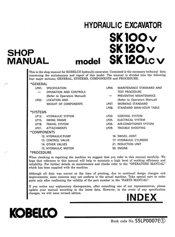 KOBELCO SK100V, SK120V, SK120LC V HYDRAULIC EXCAVATOR