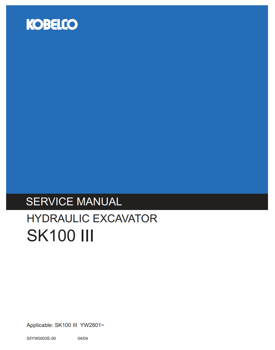 KOBELCO SK100 III CRAWLER EXCAVATOR