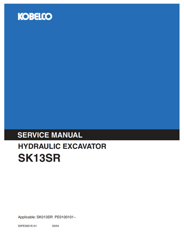 KOBELCO SK13SR COMPACT EXCAVATOR