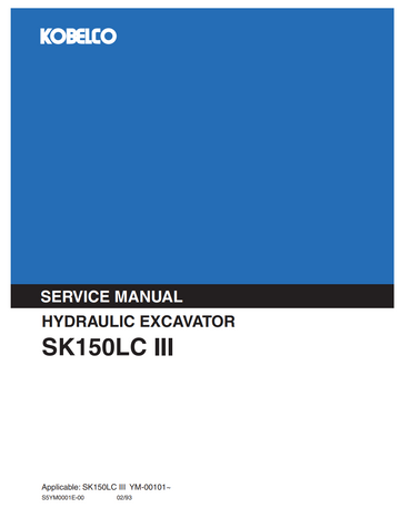 KOBELCO SK150LC III CRAWLER EXCAVATOR