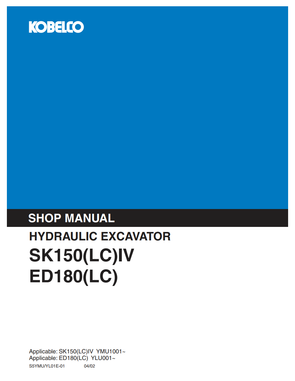 KOBELCO SK150(LC) IV, ED180 (LC) CRAWLER EXCAVATOR