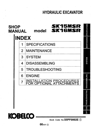 KOBELCO SK15MSR, SK16MSR CRAWLER  EXCAVATOR