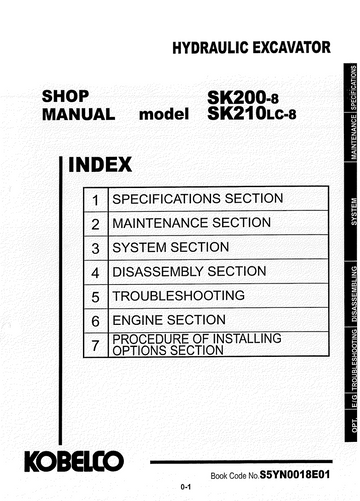 KOBELCO SK200-8, SK210LC-8 HYDRAULIC EXCAVATOR