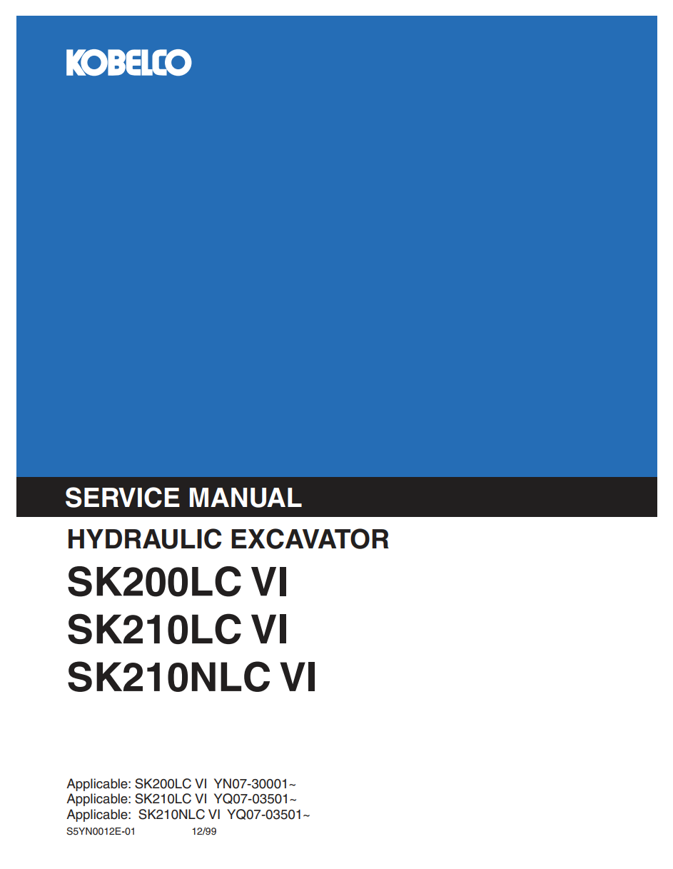 KOBELCO SK200LC VI, SK210LC VI, SK210NLC VI CRAWLER EXCAVATOR