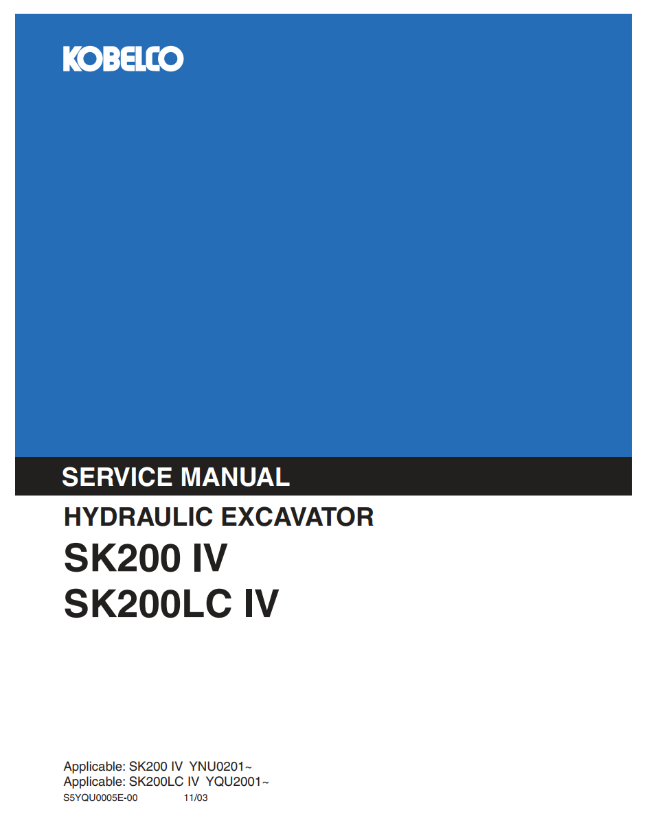 KOBELCO SK200 IV, SK200LC IV CRAWLER EXCAVATOR