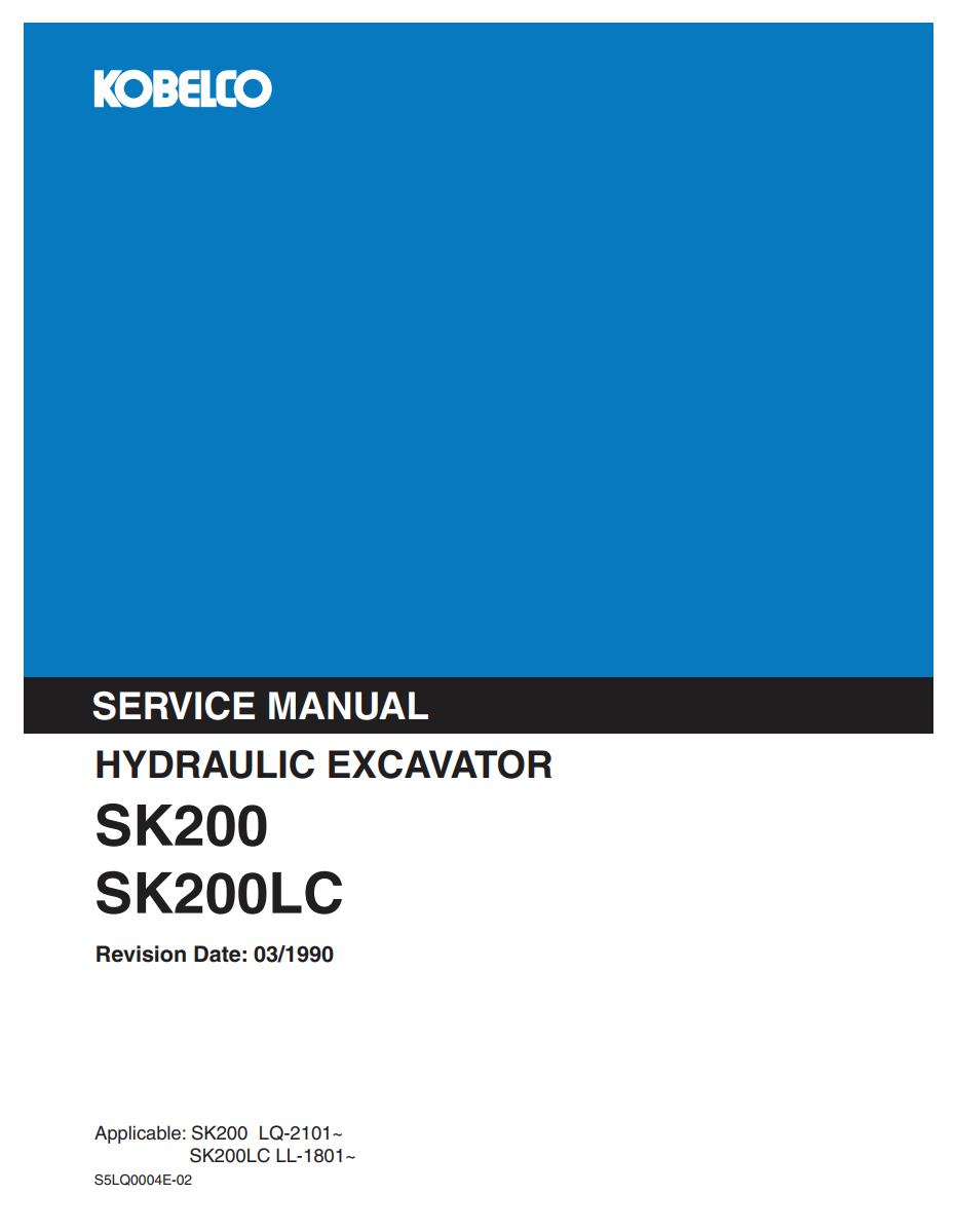 KOBELCO SK200, SK200LC CRAWLER EXCAVATOR