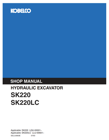KOBELCO SK220, SK220LC CRAWLER EXCAVATOR