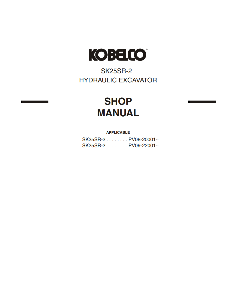 KOBELCO SK25SR-2 CRAWLER EXCAVATOR